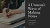 How To Make Notes