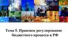 Правовое регулирование бюджетного процесса. Тема 5