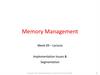 Memory management. Implementation issues & segmentation