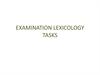Examination lexicology tasks
