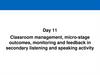 Classroom management, micro-stage outcomes, monitoring and feedback in secondary listening and speaking activity