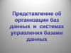 Представление об организации баз данных и системах управления базами данных