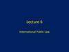 International Public Law. Lecture 6