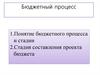 Понятие бюджетного процесса и стадии. Стадия составления проекта бюджета