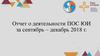 Отчет о деятельности ПОС ЮИ за сентябрь - декабрь 2018 года