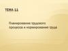 Планирование трудового процесса и нормирование труда