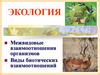 Экология. Межвидовые взаимоотношения организмов. Виды биотических взаимоотношений