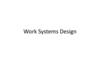 Work Systems Design