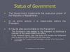 Status of Government