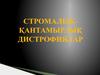 Стромалық-қантамырлық дистрофиялар дәнекер тінде зат ал-масуының бүзылуымен, осыган байланысты агзалар
