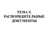 Распорядительные документы. Тема 5