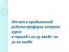 Отчет о проделанной работе профорга второго курса в период с 20.03.2018 года по 30.12.2018 года