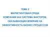 Маркетинговая среда компании как система факторов, оказывающих влияние на эффективность бизнес-процессов. Тема 2