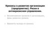 Кризисы в развитии организации (предприятия). Риски в антикризисном управлении