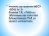 Работа с таблицами как средство формирования УУД на уроках математики