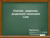 Слитное, дефисное, раздельное написание слов
