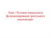 Условия нормального функционирования зрительного анализатора