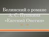 Белинский о романе А. С. Пушкина «Евгений Онегин»