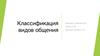 Классификация видов общения