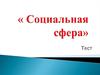 Социальная сфера. Тест