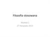 Filozofia stosowana. Wykład 2