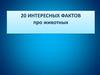 Интересные факты про животных