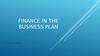 Finance in the Business plan