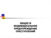 Общее и индивидуальное предупреждение преступлений
