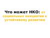 Некоммерческая организация (НКО), от социальных инициатив к устойчивому развитию