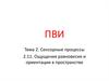 ПВИ. Сенсорные процессы. Ощущения равновесия и ориентации в пространстве