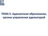 Адвокатские образования, органы управления адвокатурой. Лекция 5