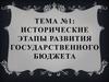 Госбюджет. Исторические этапы развития госбюджета. Тема 1