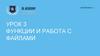 Функции и работа с файлами