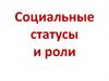 Социальные статусы и роли