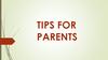 Tips for parents