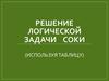 Решение логической задачи Соки (используя таблицу)