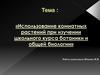 Использование комнатных растений при изучении школьного курса ботаники и общей биологии