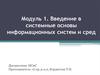 Введение в системные основы информационных систем и сред