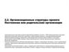 Организационные структуры проекта. Постоянная или родительская организация