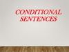 Conditional sentences