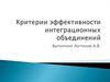Критерии эффективности интеграционных объединений