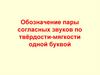 Обозначение пары согласных звуков по твёрдости-мягкости одной буквой