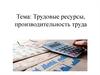 Трудовые ресурсы, производительность труда