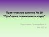 Практическое занятие № 10 “Проблема понимания в науке”