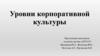 Уровни корпоративной культуры