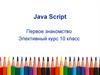 Java Script. Первое знакомство. Элективный курс 10 класс