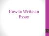 How to Write an Essay