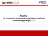 Анализ по результатам испытаний холодильных приборов в компании gorenjegroup