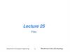 Files. Lecture 25