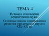 Истоки и становление юридической науки. Школы и направления развития юридической науки в XIX–XX веках